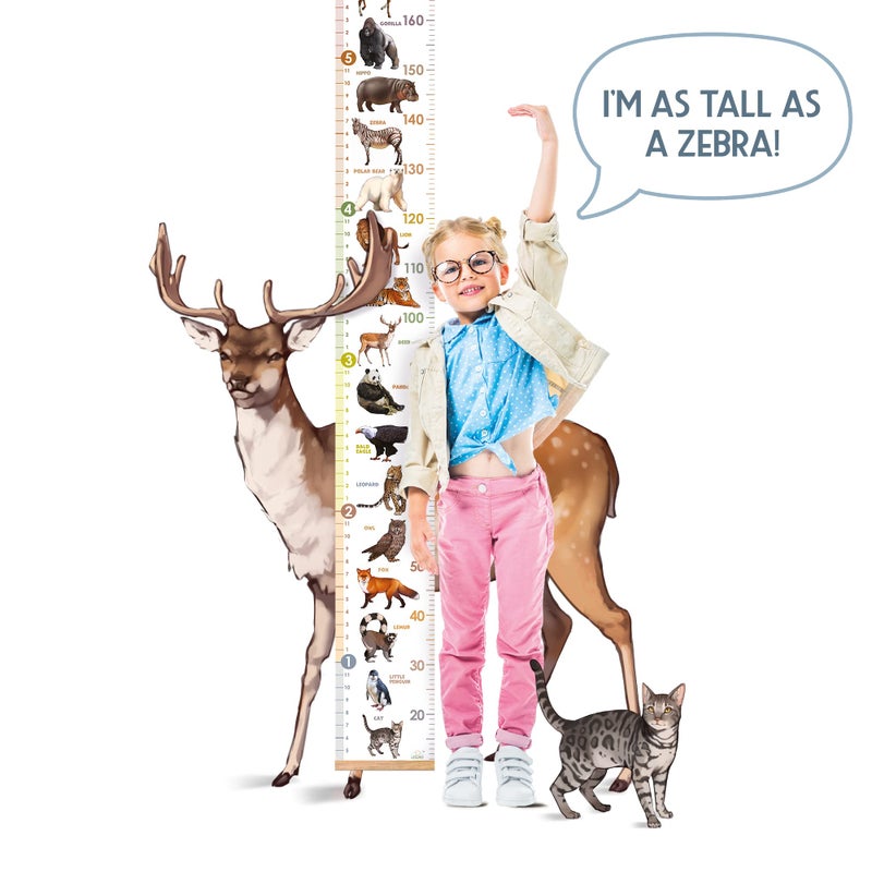 LIFELIKO Personalised Growth Chart for Animal Lovers, Removable Wall Ruler for Boys and Girls, Kid’s Room Decoration (Multicolor) - Image 2